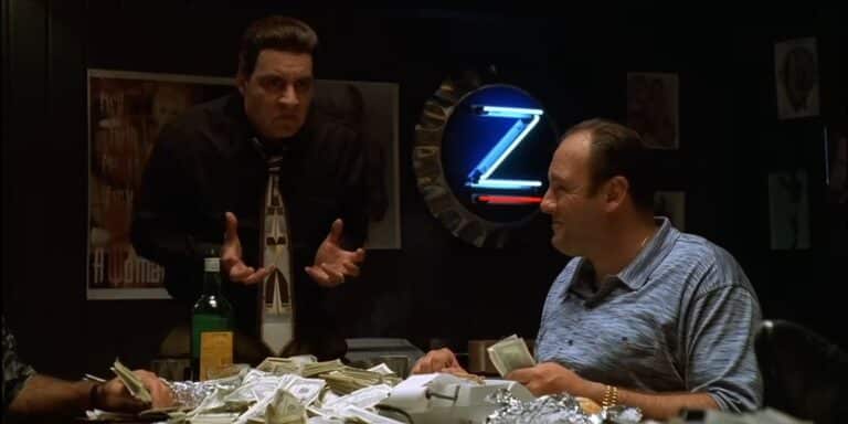 Silvio imitando al Pacino de Padrino Parte III en Sopranos