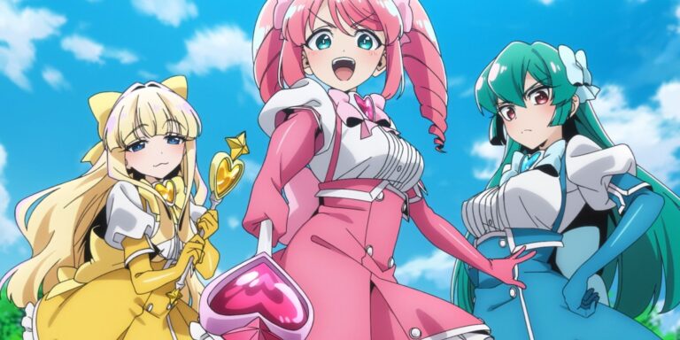Haruka, Sayo and Kaoruko are transformed and ready for the battle to spring up on magic girls