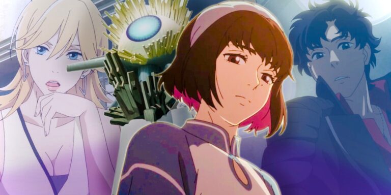 Eleina mira solemnemente a Axel y Chris a Lazarus Anime Episodio 6