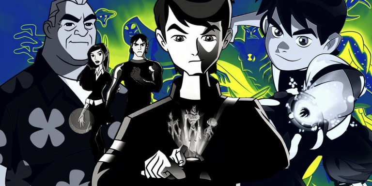 Ben de 10 a diez años y quince años salva a la galaxia como superhéroe con su primo Gwen, su abuelo Max y su amigo Kevin en Ben 10.