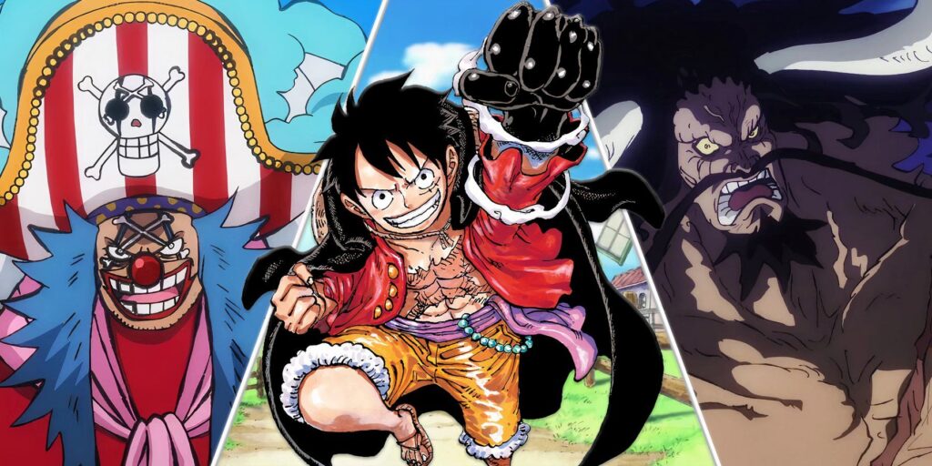 Buggy the clown, the monkey D. Luffy and Kaido in one room