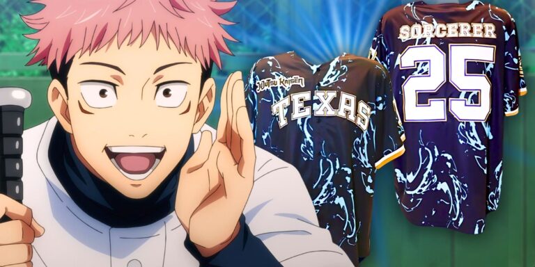 Yuji de jujutsu Kaisen anime plays baseball with an official MLB jersey