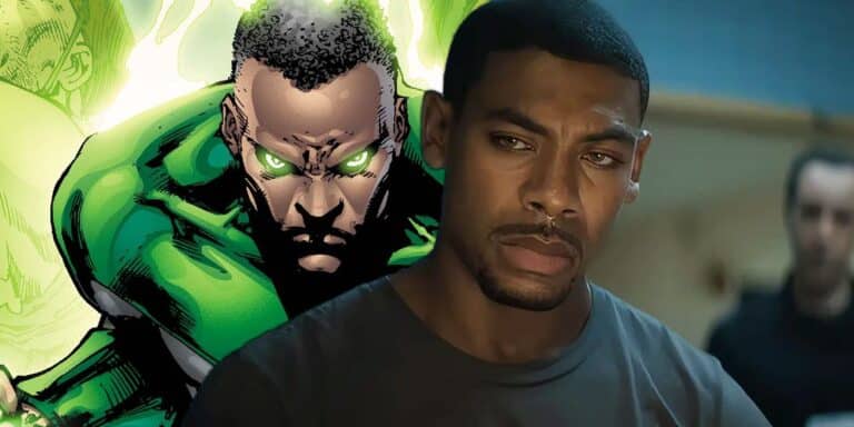 Aaron Pierre con linterna verde John Stewart