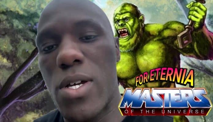 Así parece el hombre en la filmación de los maestros del universo, el guardián del bosque de la eterna