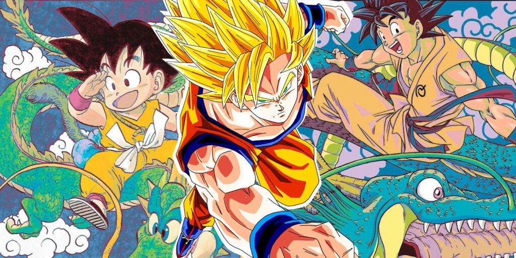 Goku Saiyan 2 de Dragon Ball Z con manga y db super