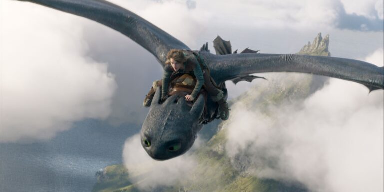 Hiccup leading to Krokmou in the way of forming your dragon