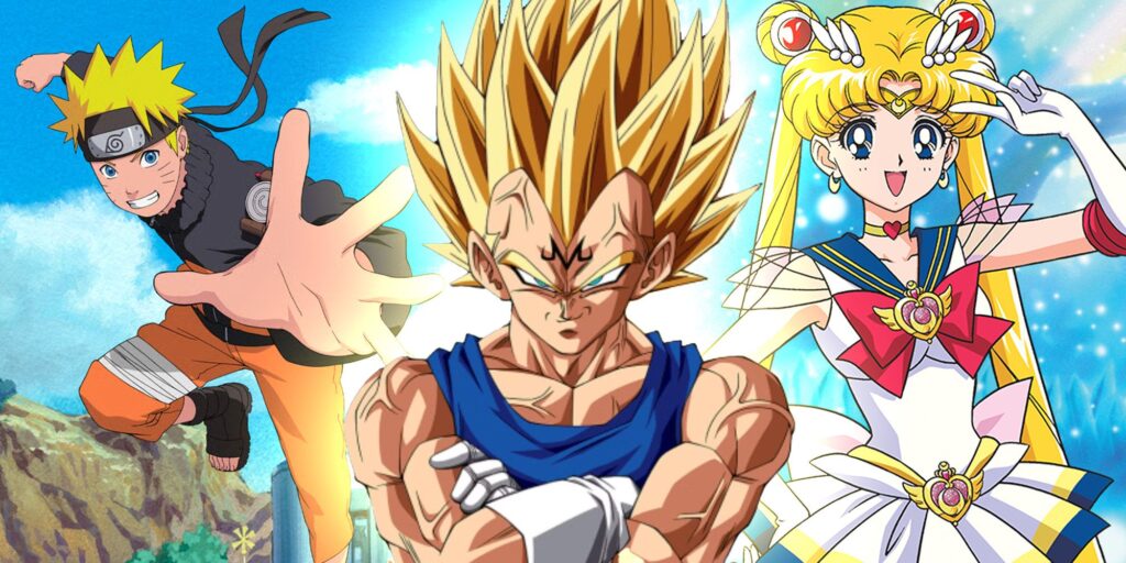 El mejor anime de todos los tiempos con Naruto Shippuden, Dragon Ball Z Vegeta y Sailor Moon