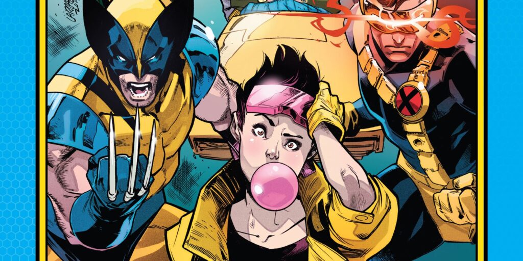 Jubilee, cyclops and wolverine pose together