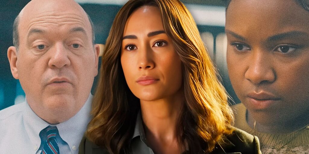 Edición de John Carroll Lynch, Maggie Q y Courtney Taylor en escenas del programa de televisión de Amazon Ballard