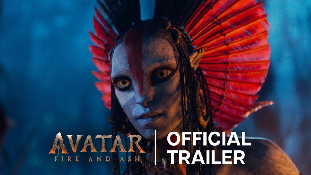 The trailer sticker for avatar: fire and ash.