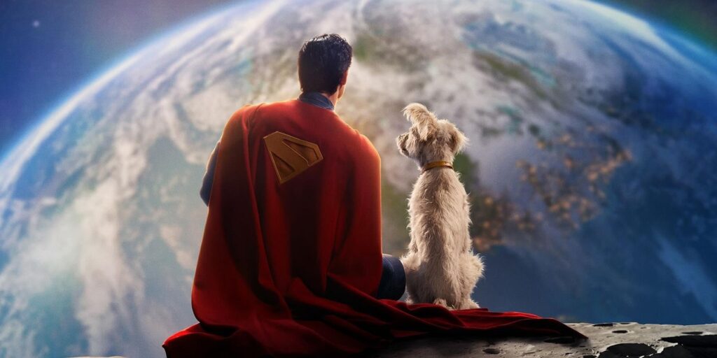 Superman y Krypto miran la tierra en la DCU.