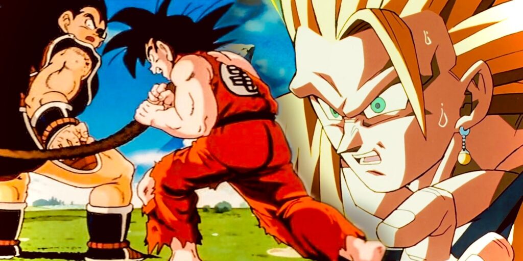 SSJ3 Goku quiere detenerse en Raditz en Dragon Ball Z