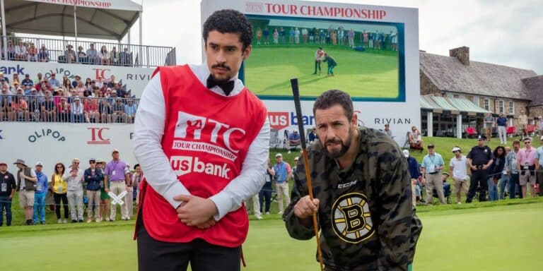 Bad Bunny and Adam Sandler in Happy Gilmore 2