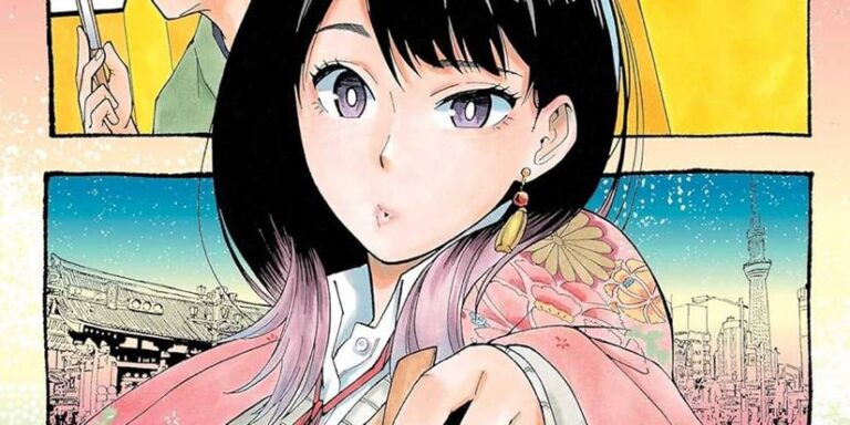 Akane poses as she practices Rakugo in the Akane-Banashi Manga series.