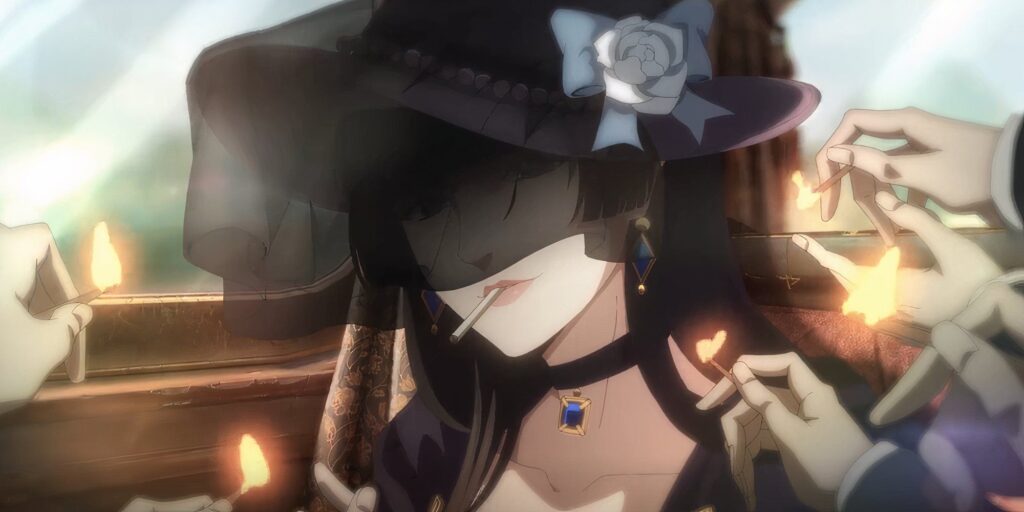 Todos ofrecen a Trissy una pareja iluminada por su humo en el señor de los misterios.