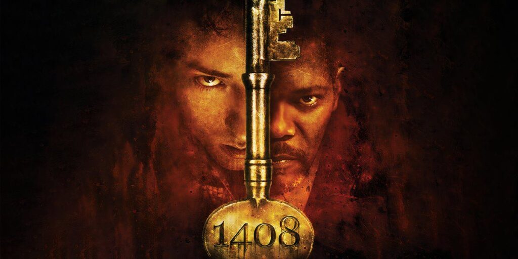 The faces of Mike Enslin and Gerald Olin are separated by the key to the room 1408