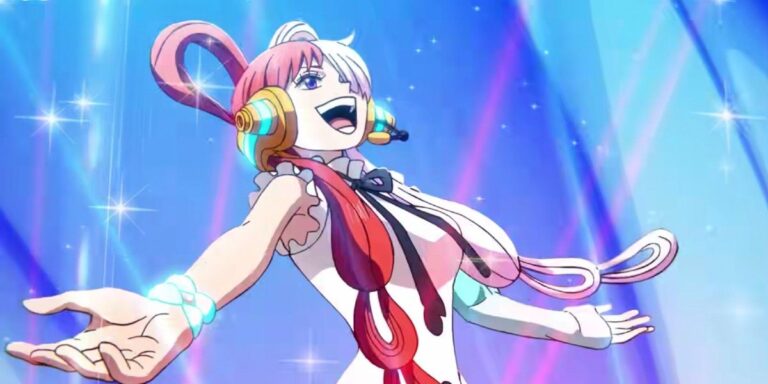 UTA sings to her concert in the film One Piece: Red Anime Movie
