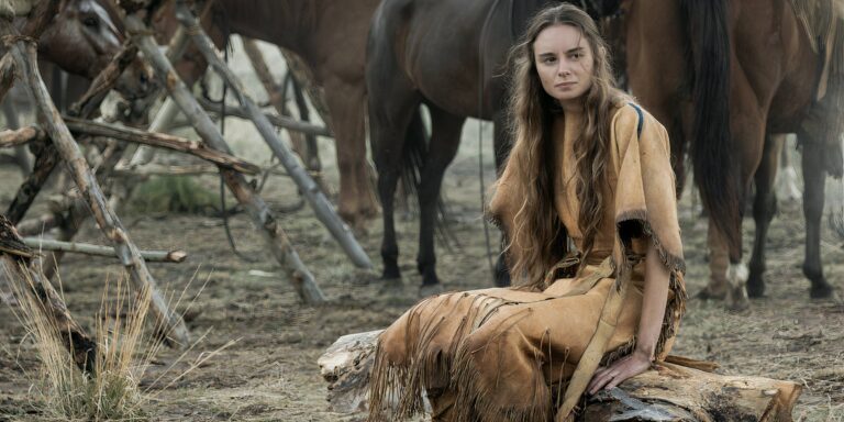 Abish Pratt is seated in the Shoshone reserve in American Primeval