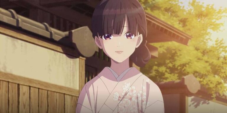 Miyo wears the Kimono cherry blossom that Kiyoka ordered for her in my happy wedding.