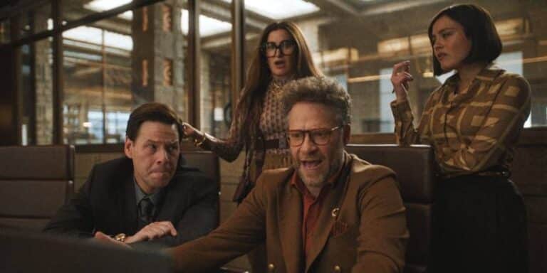 Rogen, Barinholtz, Hahn and Wonders, manipulate a crisis on the set in the studio