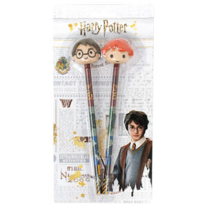 Blister 2 lapices con goma 3D Harry Potter
