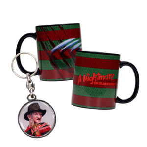Taza + Llavero metalico Pesadilla Elm Street